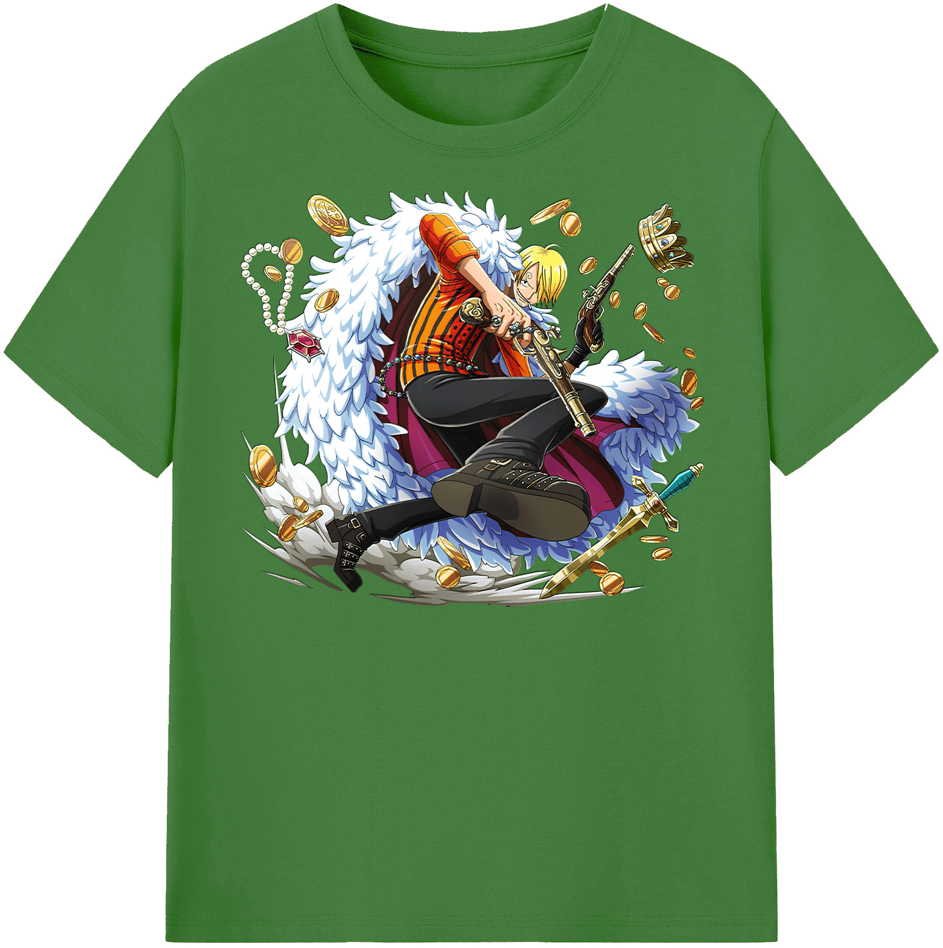 （画像用） ワンピース サンジ ONE PIECE Sanji レディースカジュアルプリントTシャツ（綿100％）